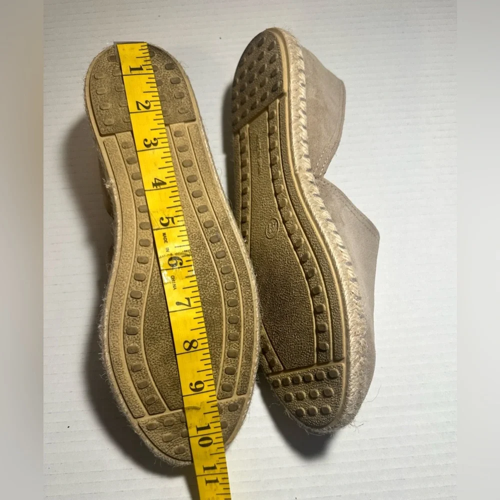 Verbenas Carmen Espadrilles Tan Leather Suede‎ Flat Slip On Womens 41 US 10/10.5